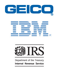 GEICO, IBM, IRS